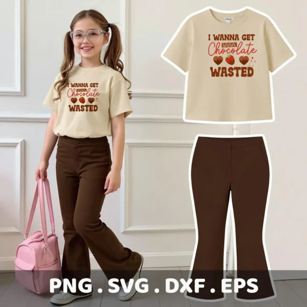 Chocolate Wasted Cricut Design" for a funny chocolate lover's t-shirt vinyl cut.