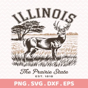 Illinois Deer Cricut File for vinyl decal, laser cut sign, or serigraphy stencil.