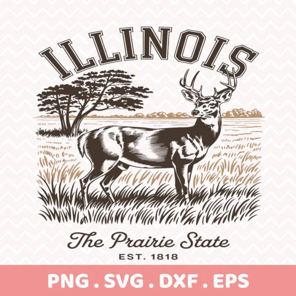 Illinois Deer Cricut File for vinyl decal, laser cut sign, or serigraphy stencil.