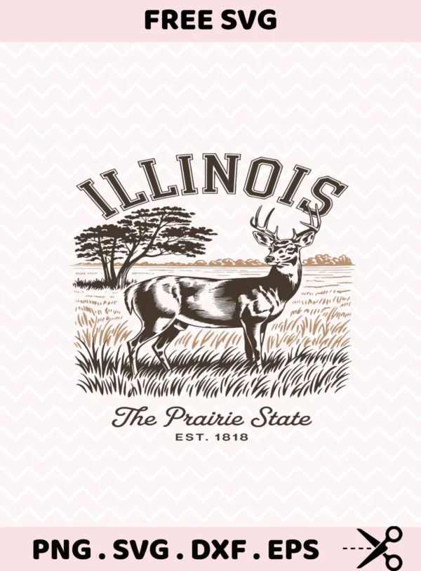 Illinois Deer Cricut File for vinyl decal, laser cut sign, or serigraphy stencil.