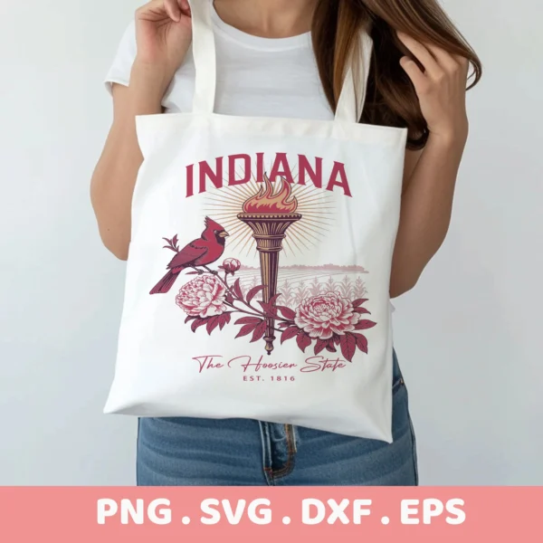 Indiana Torch Cricut craft design for a tote bag screen print stencil.