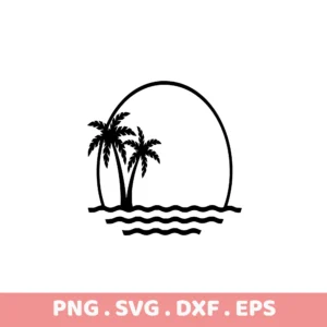 Palm Trees SVG, DXF, EPS Files. Cricut, Silhouette, Laser Cutter compatible. Screen printing stencil design.