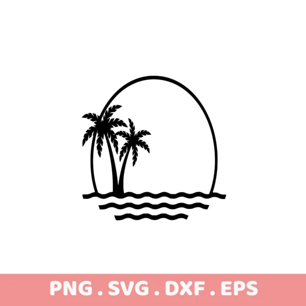 Palm Trees SVG, DXF, EPS Files. Cricut, Silhouette, Laser Cutter compatible. Screen printing stencil design.