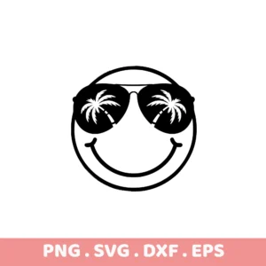 Smiling face with palm trees SVG, DXF, for Cricut, Silhouette.