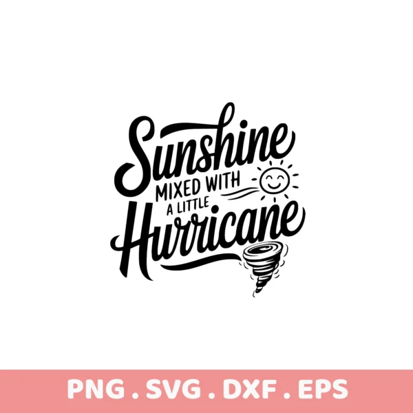 Sunshine Hurricane SVG, DXF, EPS files for Cricut, Silhouette, and laser cutting. Perfect for screen printing stencils.