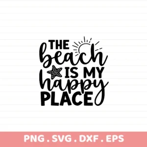 Beach SVG, DXF, EPS files for Cricut, Silhouette, and laser cutting. Perfect for screen printing stencils.