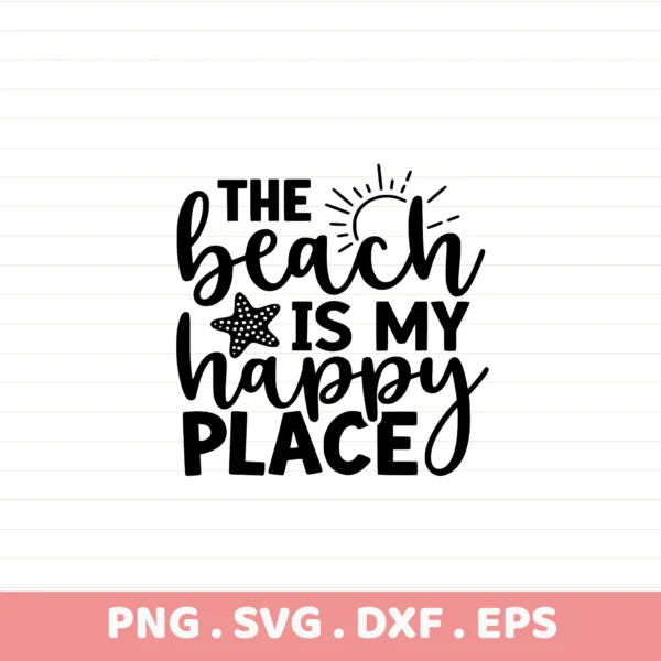 Beach SVG, DXF, EPS files for Cricut, Silhouette, and laser cutting. Perfect for screen printing stencils.