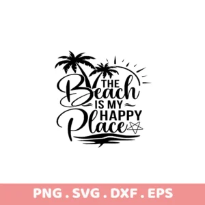 Beach SVG, DXF, EPS files for Cricut, Silhouette, and laser cutting.