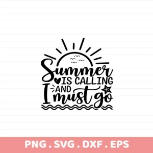 Summer SVG, DXF, Stencil Design for Cricut, Silhouette