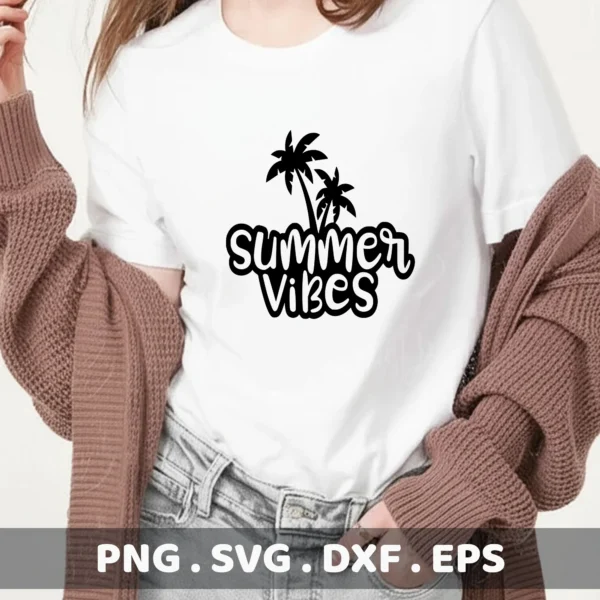 Summer Vibes SVG, DXF, Cricut, Silhouette, Stencil