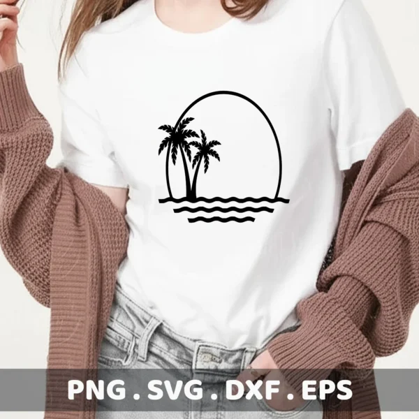 Palm Tree SVG, DXF, Cricut, Silhouette, Stencil Design.