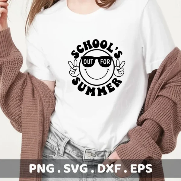 School's Out Summer SVG, DXF, Cricut, Silhouette, Stencil Design