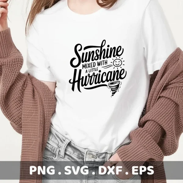 Sunshine Hurricane SVG, DXF, Cricut, Silhouette, Stencil Design.