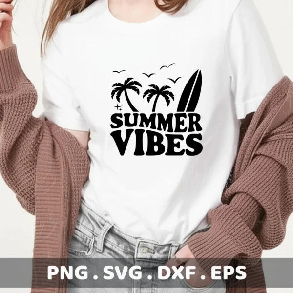 Summer Vibes SVG, DXF, Cricut, Silhouette, Stencil