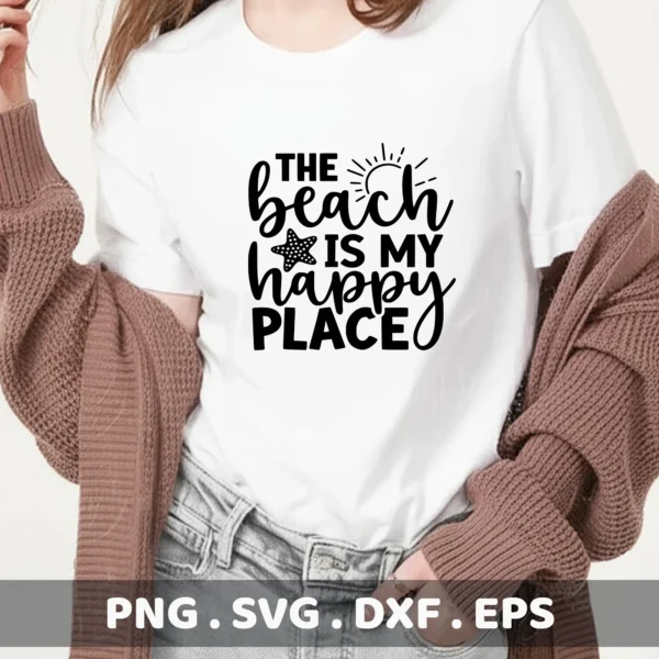Beach SVG, DXF, EPS files for Cricut, Silhouette, and laser cutting. Perfect for screen printing stencils.