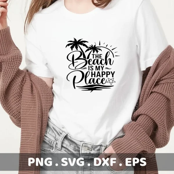Beach SVG, DXF, & Stencil Files for Cricut, Silhouette