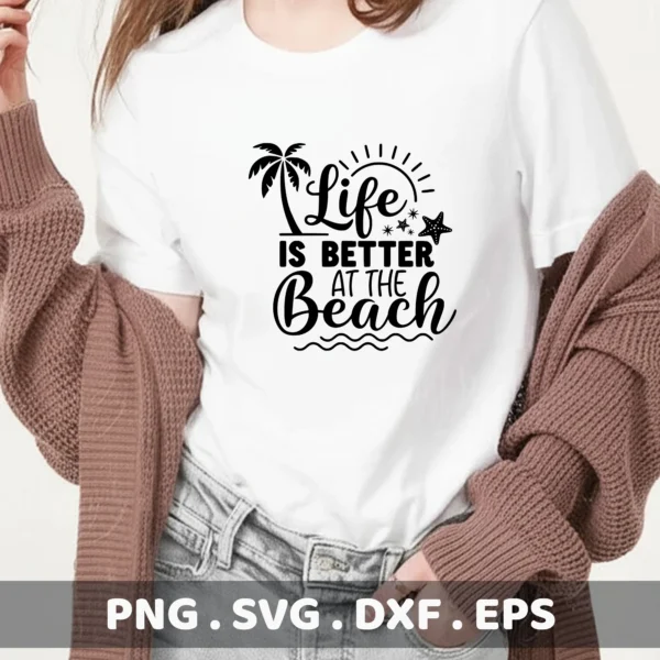 Beach Life SVG, DXF, & Stencil Files for Cricut, Silhouette
