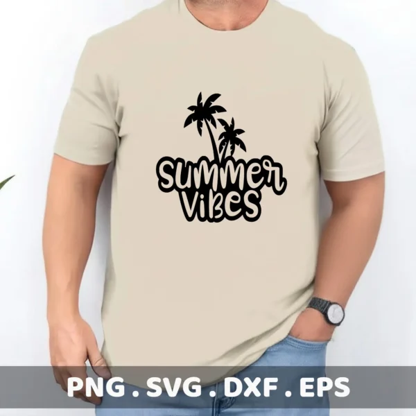 Summer Vibes SVG, DXF, Cricut, Silhouette cutting files.