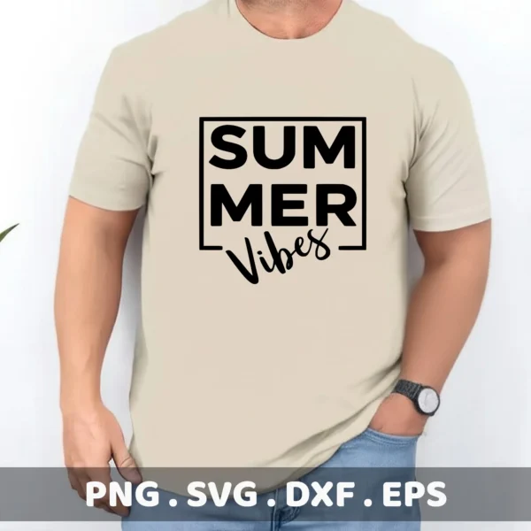 Summer Vibes SVG, DXF, EPS files for Cricut, Silhouette, and other electronic cutters.