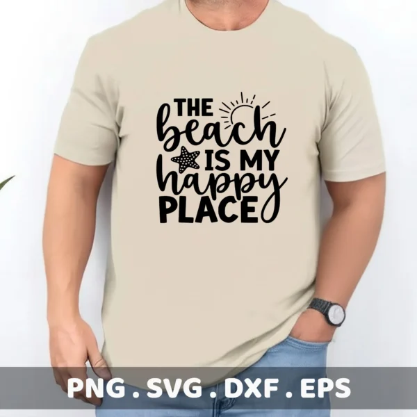 Beach SVG, DXF, EPS files for Cricut, Silhouette, and laser cutting.