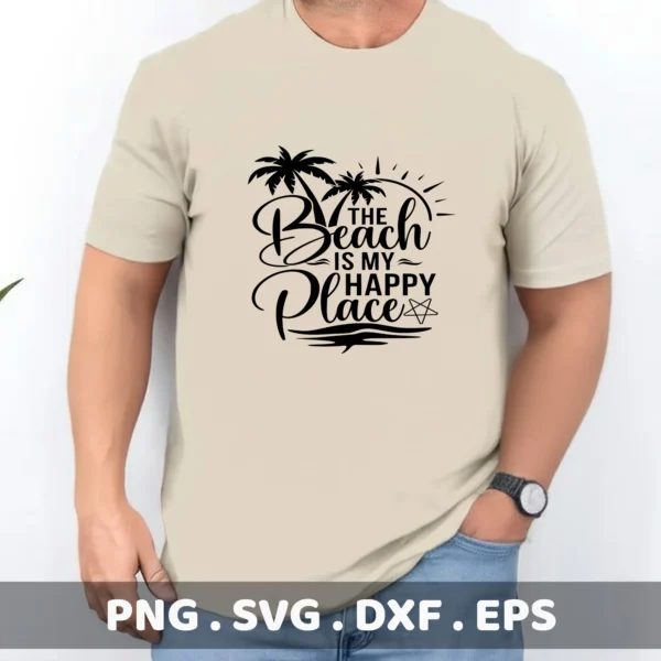 Beach SVG, DXF, EPS files for Cricut, Silhouette, and laser cutting.