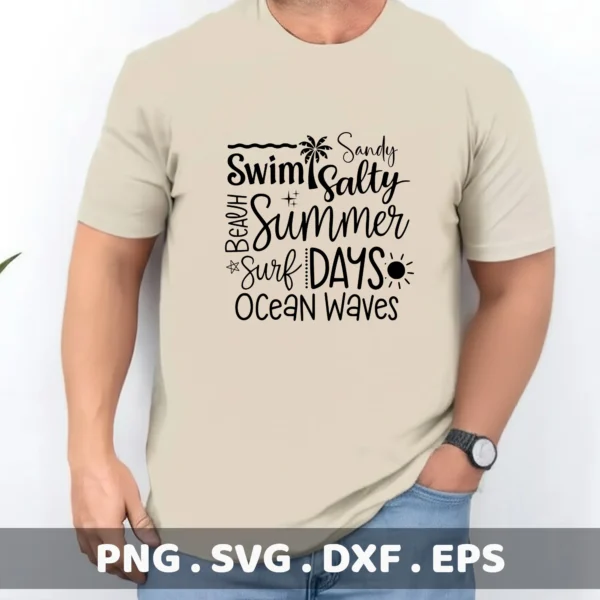 Summer SVG, DXF, EPS files for Cricut, Silhouette, and laser cutting.