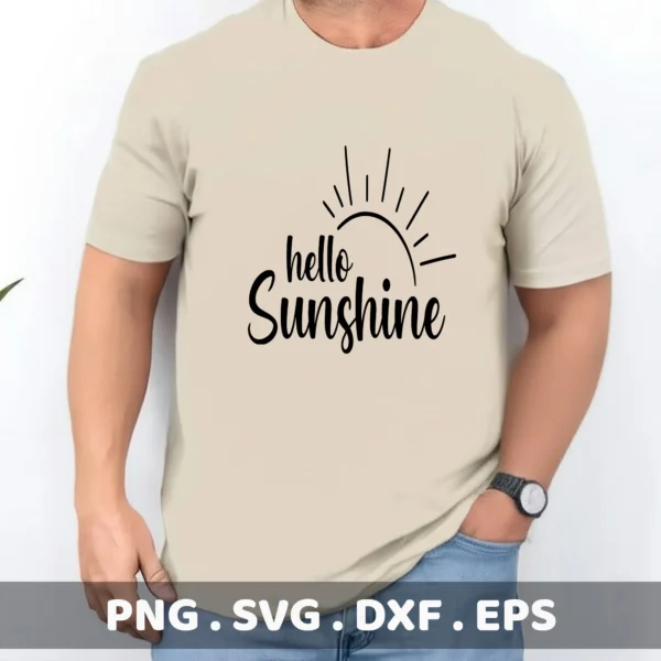 Hello Sunshine SVG, DXF, & Stencil Files for Cricut, Silhouette, & Laser Cutters.