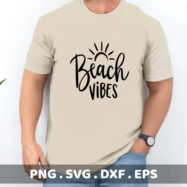 Beach Vibes SVG, DXF, Cricut, Silhouette cutting files.