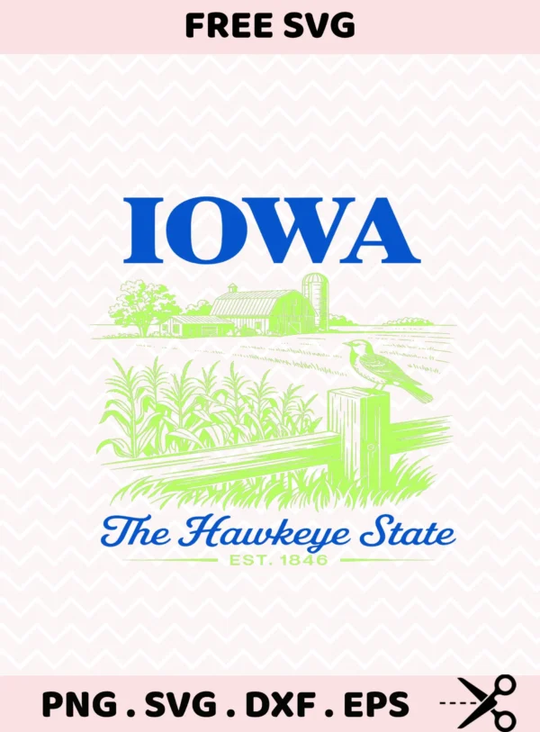 Iowa farm Cricut craft SVG for vinyl decal cutting, stencil, or screen print design.