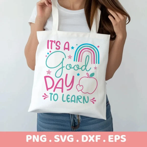 Teacher appreciation Cricut design on a tote bag as a vinyl cut file.