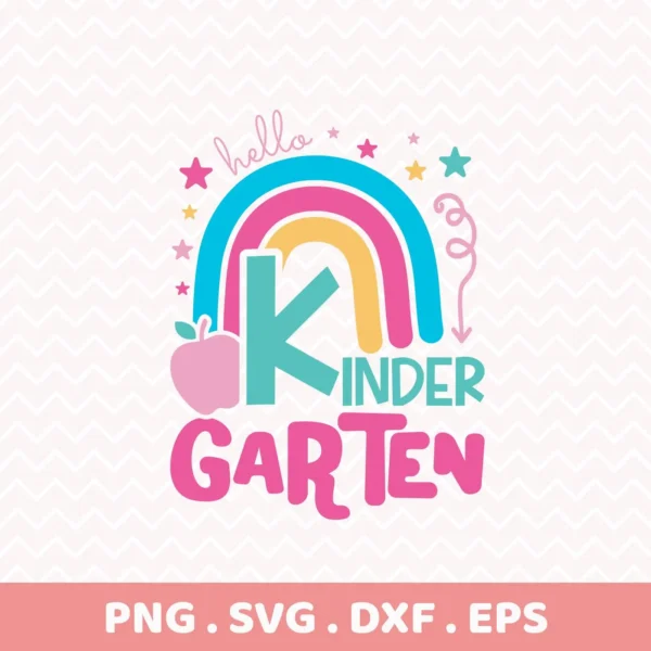 Kindergarten SVG for Cricut | Back to School Design | Teacher Gift Idea
