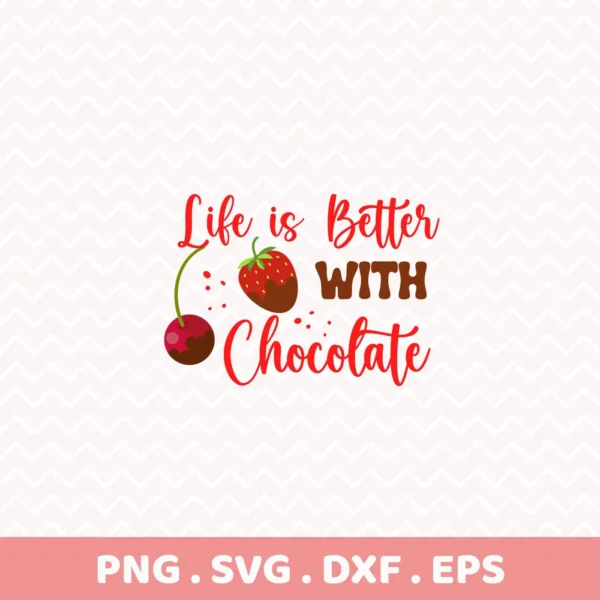 Chocolate Fruit Cricut Design for a dessert lover's vinyl decal.