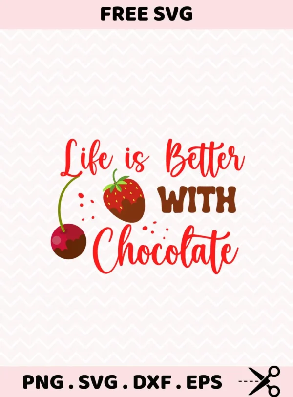 Chocolate fruit Cricut design for a dessert lover's vinyl decal.
