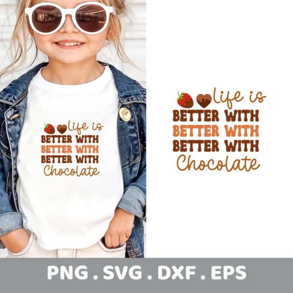Chocolate Strawberry Cricut Design for a child's t-shirt vinyl decal.