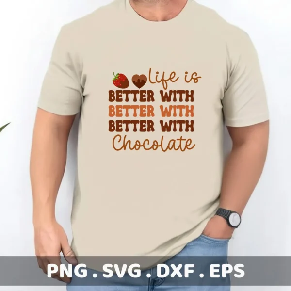 Chocolate Strawberry Cricut Design for a dessert lover's t-shirt vinyl decal.