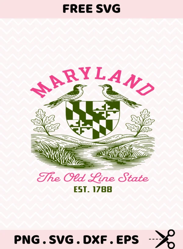 Maryland Pride Cricut File: State coat of arms SVG for vinyl cutting & screen print stencils.