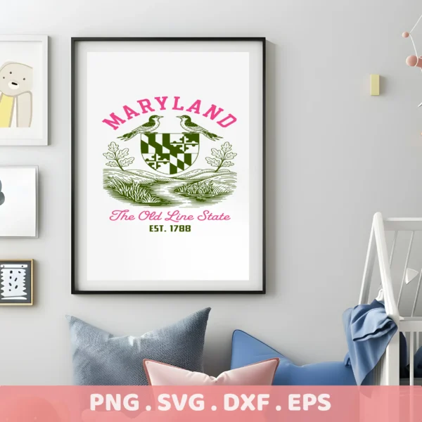 Maryland Pride Cricut File: State coat of arms SVG for vinyl cutting home decor, laser cut wood crafts, and screen print apparel.