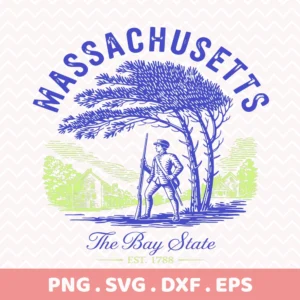 Massachusetts State Seal SVG for a Cricut vinyl decal or serigraphy stencil.