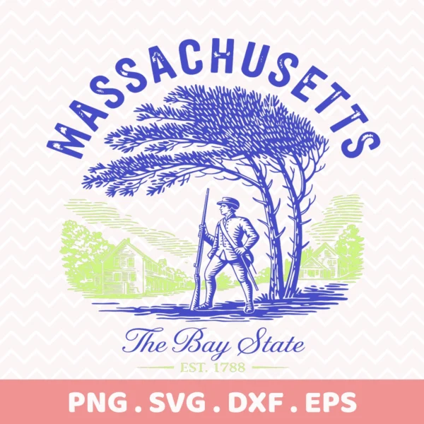 Massachusetts State Seal SVG for a Cricut vinyl decal or serigraphy stencil.