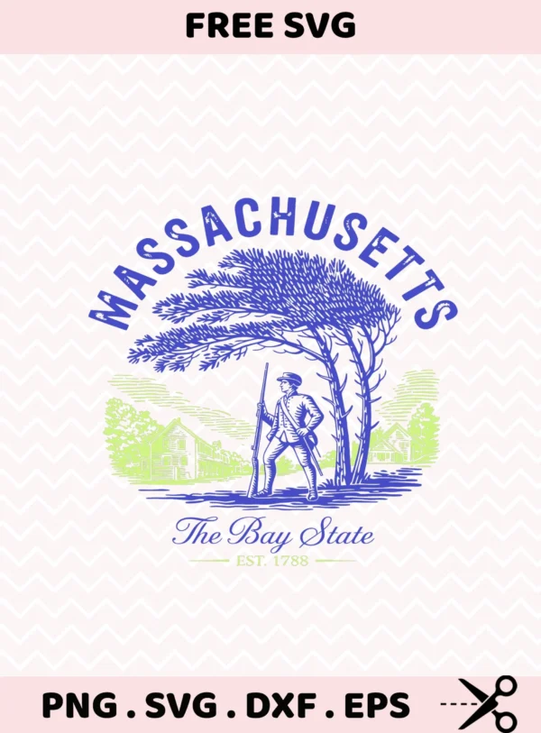 Massachusetts Vinyl Decal File: Colonial soldier SVG for Cricut, laser cut wood sign, or serigraphy stencil.
