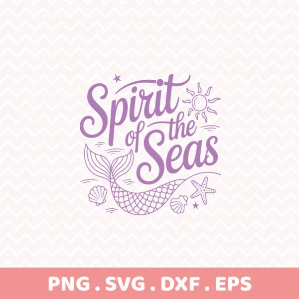 Spirit of the Seas" mermaid vinyl decal file for Cricut, shown as a serigraphy stencil.