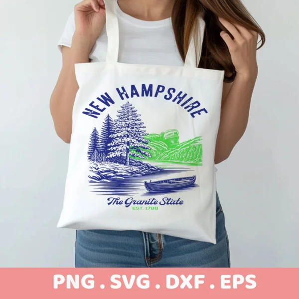 New Hampshire Cricut craft file for a tote bag screen printing stencil.