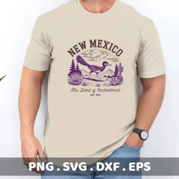 New Mexico Cricut craft: Roadrunner serigraphy stencil design for a t-shirt.