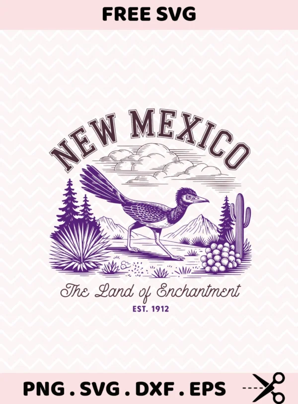 Vintage roadrunner SVG for New Mexico Cricut craft, ideal for vinyl cutting projects.