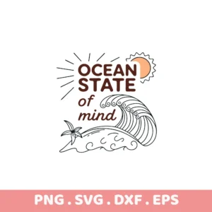 Ocean State of Mind SVG cut files for Cricut, Silhouette, and other electronic cutters. Perfect for screen printing stencils.