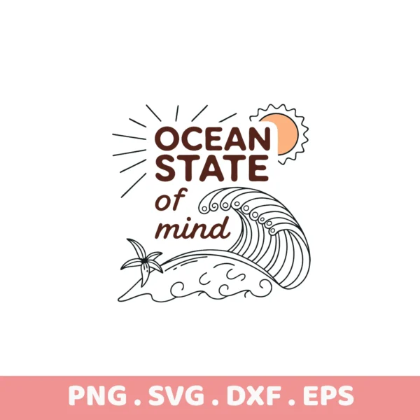 Ocean State of Mind SVG cut files for Cricut, Silhouette, and other electronic cutters. Perfect for screen printing stencils.