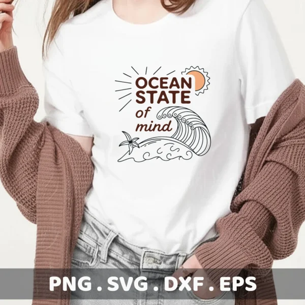 Ocean State of Mind SVG cut files for Cricut, Silhouette, and other electronic cutters. Perfect for screen printing stencils.