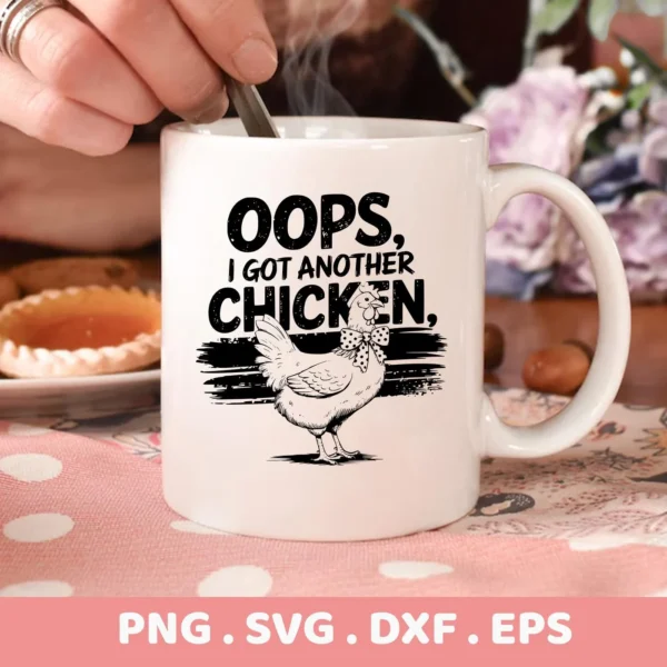 Funny chicken SVG design for laser cutting.