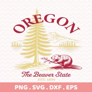 Vintage Oregon Beaver Vinyl Decal for Cricut, shown as a serigraphy stencil for apparel screen printing.
