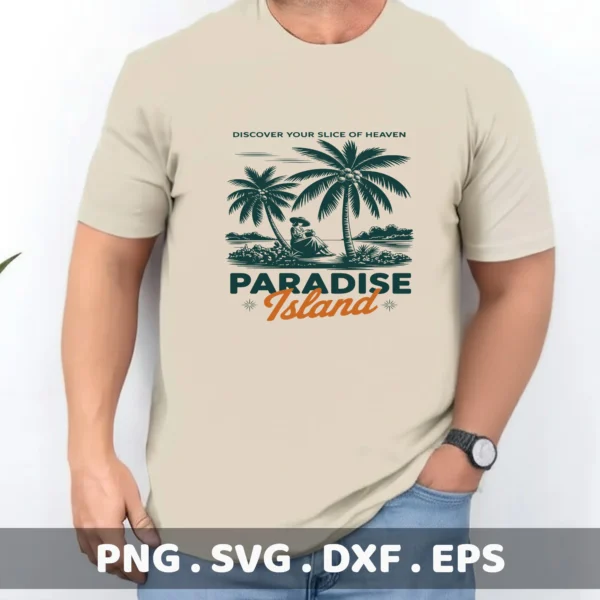 Paradise Island SVG cut files for Cricut & Silhouette. Perfect beach design for screen printing stencils.